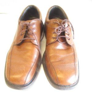 Mens Nunn Bush Size 8M Square toe Oxford Cognac brown Dress Shoes Comfort gel